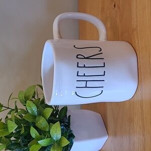 RAE DUNN 'CHEERS' Artisan Collection By Magenta White Ceramic Mug